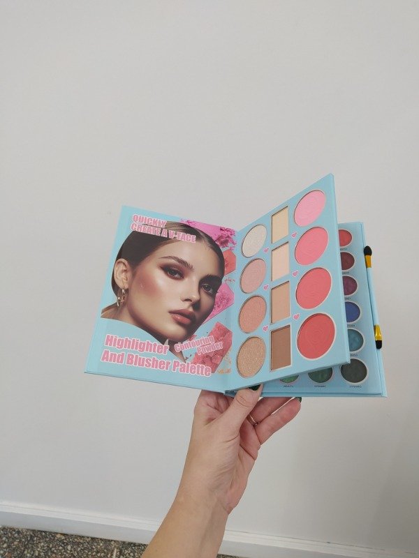 Producto - Paleta de sombras librito con rubor, iluminador y contorno - 0