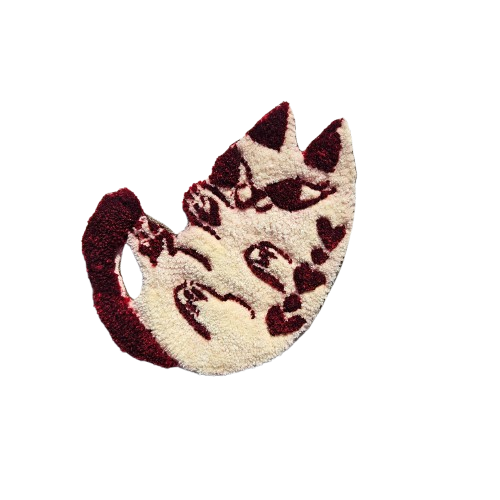 Producto - Tapiz decorativo tufting GATITO diseño kawaii moderno