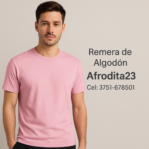 Producto - Remera de Algodón Rosa para Hombre Afrodita23