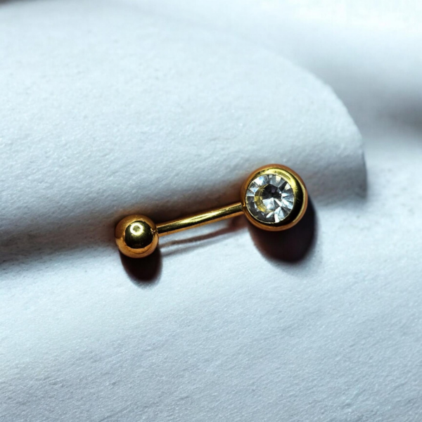 Producto - Ombligo dorado strass blanco