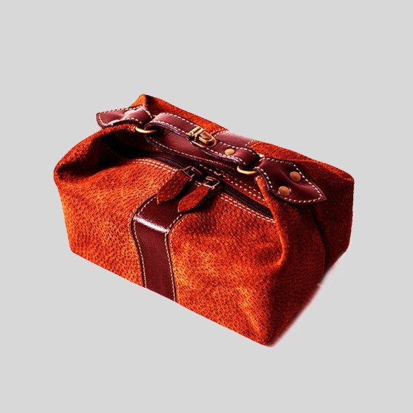 Producto - Necessaire cuero vacuno grabado carpincho y cuero flor "MILWAUKEE" - 1