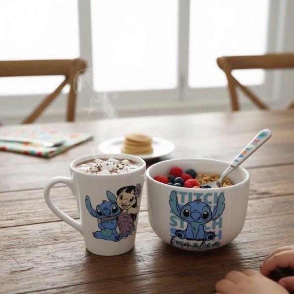 Producto - SET DE TAZA Y CUENCO XXL LILO Y STITCH CERAMICA EN CAJA - 0