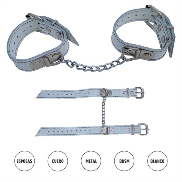 Producto - Esposas Premium Finas Con Cadena En Blancas