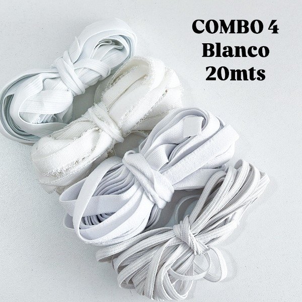 Producto - Saldos elásticos BLANCO - Combo 4