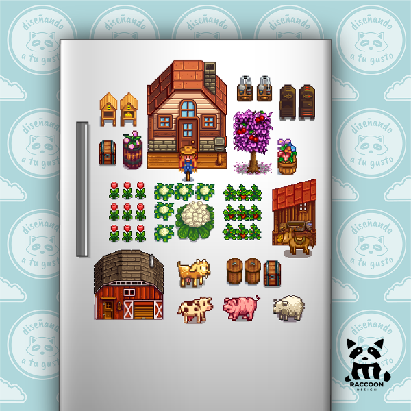 Producto - Imanes Stardew Valley - Primavera + Animales de Establo