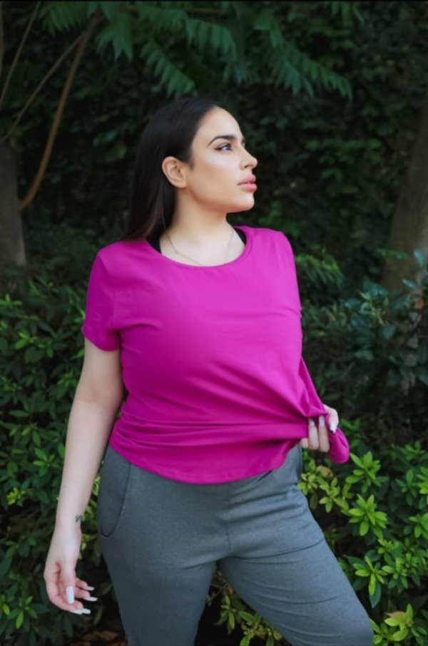 Producto - Remera olivia fucsia