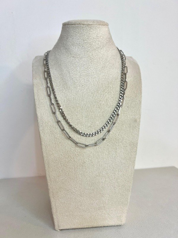 Producto - collar doble cadena acero quirurgico