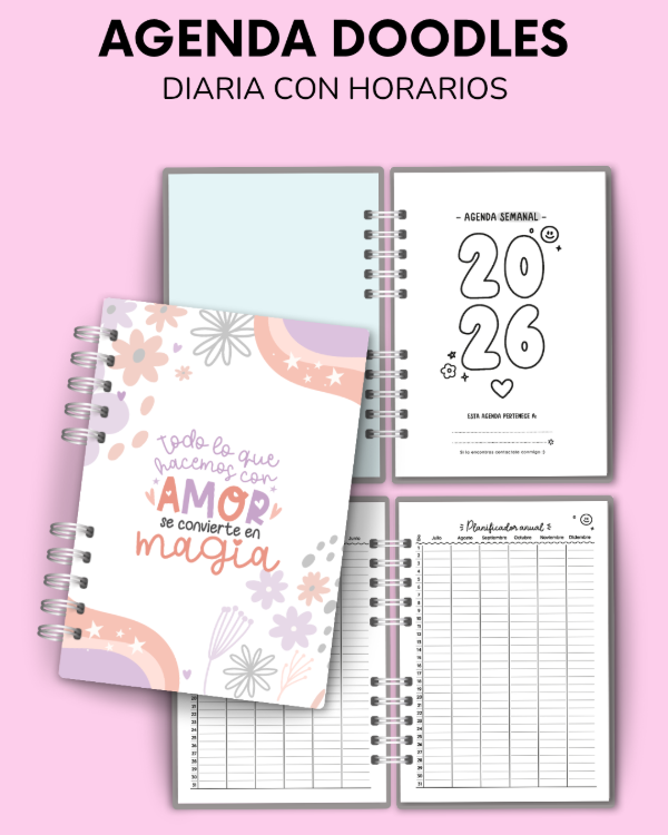 Producto - AGENDA DOODLES - Diaria con horarios