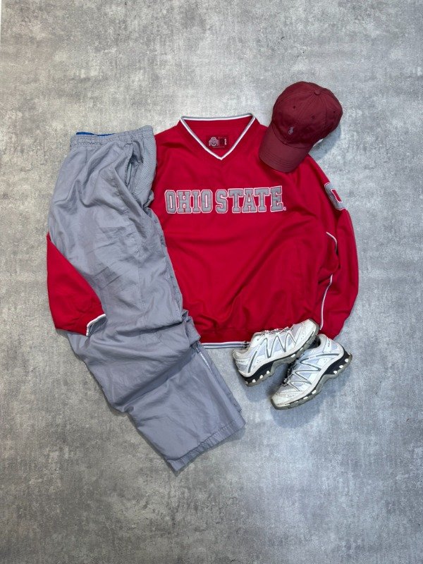 Producto - OUTFIT Buzo Rompevientos Ohio State Vtg + Pantalon Rompevientos Baggy Starter