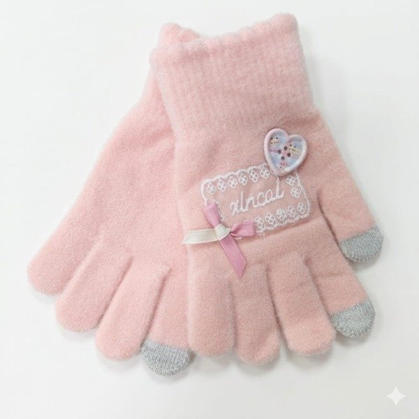 Producto - GUANTE INFANTIL CON BOTON CORAZON PAK X12PAR COLORES SURTIDO