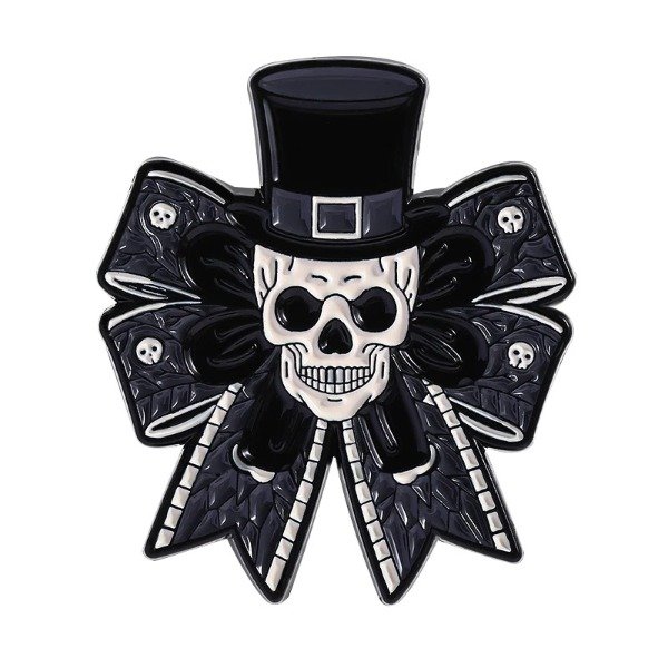Producto - Pin Moño Gothic calavera con sombrero