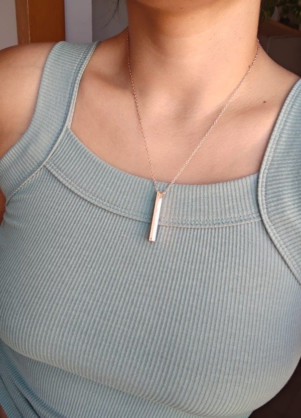 Producto - COLLAR BARRITA. ACERO ROSADO