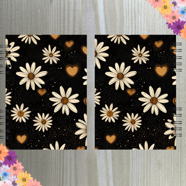 Producto - Cuaderno Margaritas negro A4