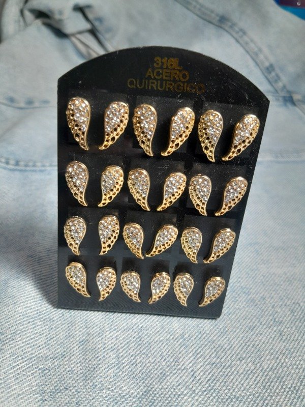 Producto - Aros alas strass dorado