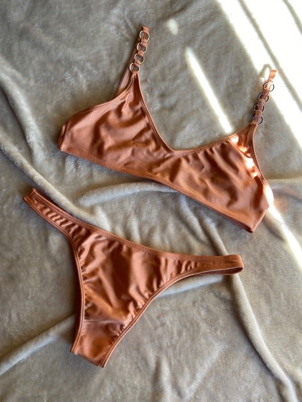 Producto - Bikini salmón brilloso - 0