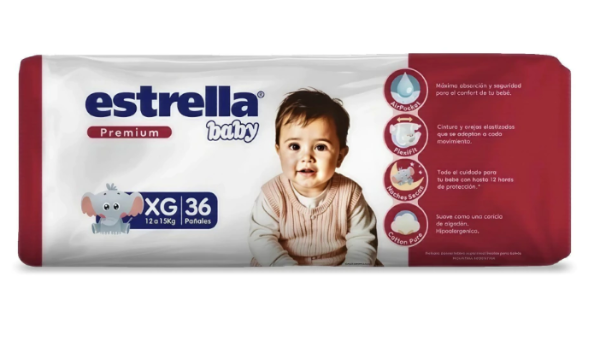 Producto - Pañal Estrella Premium talle XG x36u