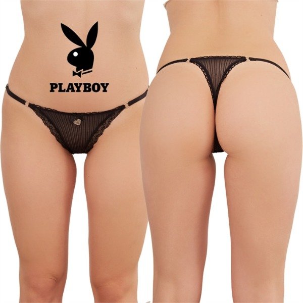Producto - Colaless nice love string de tul labrado con puntilla angosta negra