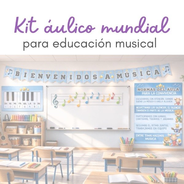 Producto - Decoración áulica motivo mundial para educación musical