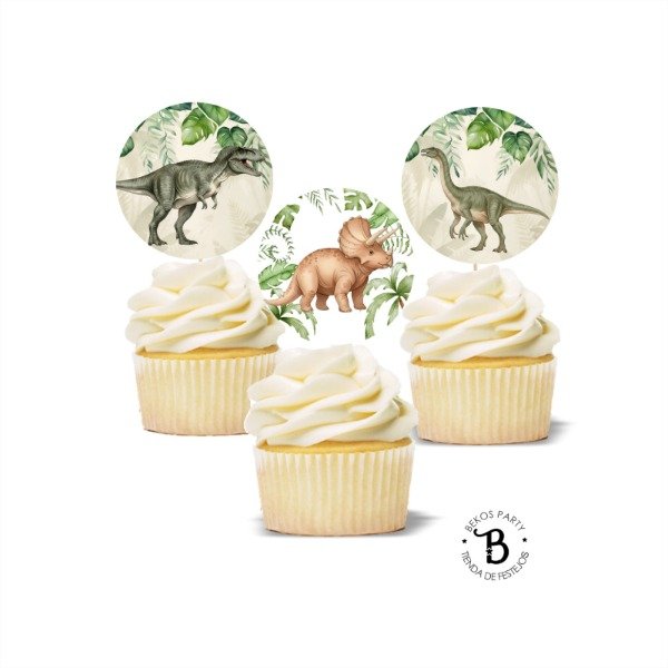 Producto - Topper Cupcake DINOS Vintage x 10