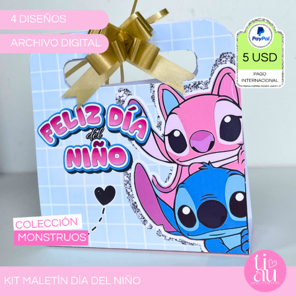Producto - KIT CAJA MALETIN DIA DEL NIÑO - COLECCIÓN MONSTRUOS