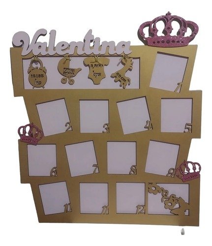 Producto - Portaretratos Cuadro 12 Meses Decorado Fibrofacil - 5