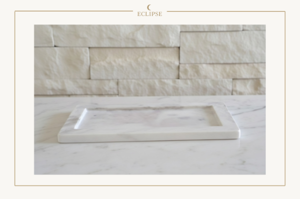 Producto - Bandeja Rectangular 12 x 28 cm gris y blanca