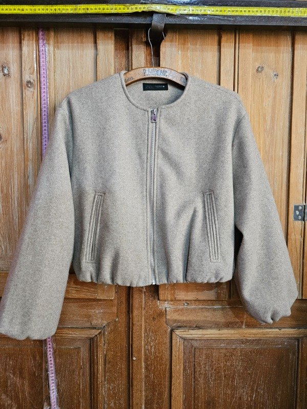 Producto - Bomber Zara Beige Paño t.S