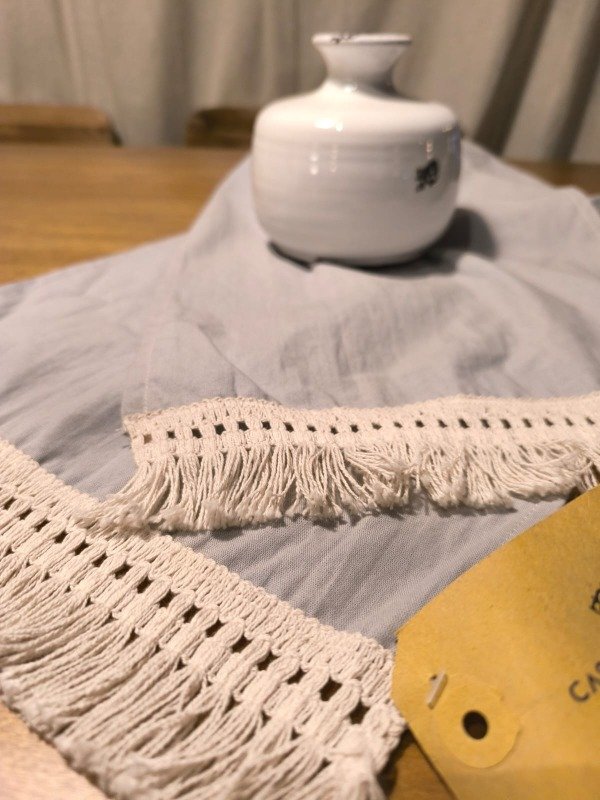 Producto - Textiles/ Camino de Mesa en Tusor Gris / M: 1.50 mts x 30 cm