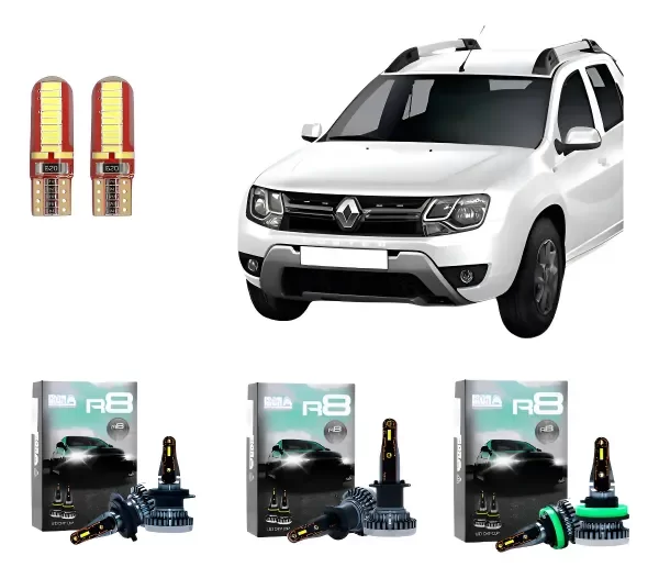 Producto - Kit Cree Led R8 Luz Baja Alta Y Antiniebla Renault Duster