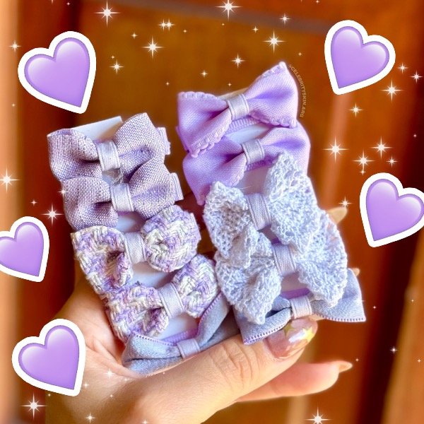 Producto - MINI BROCHES CON MOÑOS VIOLETA X 10 UNIDADES
