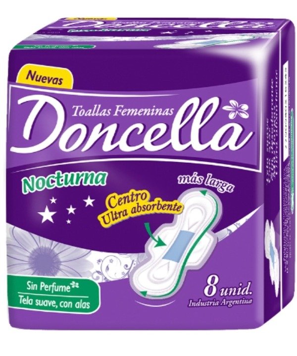 Producto - DONCELLA TOALLA FEMENINA NOCTURNA X8