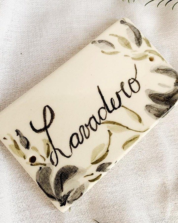 Producto - Letrero Lavadero con flores azules