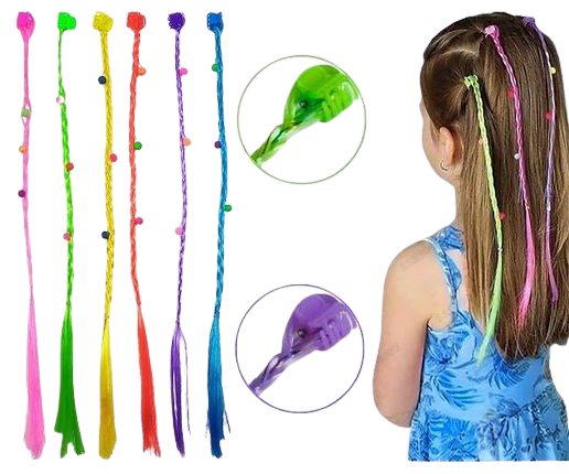 Producto - Trencitas de colores c/broche x 6 AB 6/26