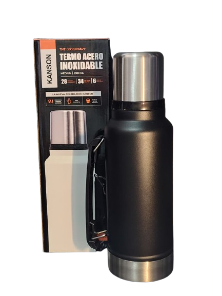 Producto - Termo 1L Vacuum Flask con manija y tapa metal - 0