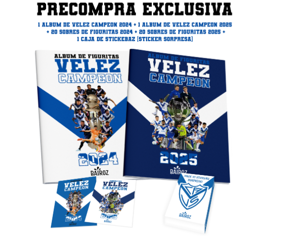 Producto - Album De Figuritas Velez Campeon 2024/2025 + 40 Sobres De Figuritas + Stickbaz