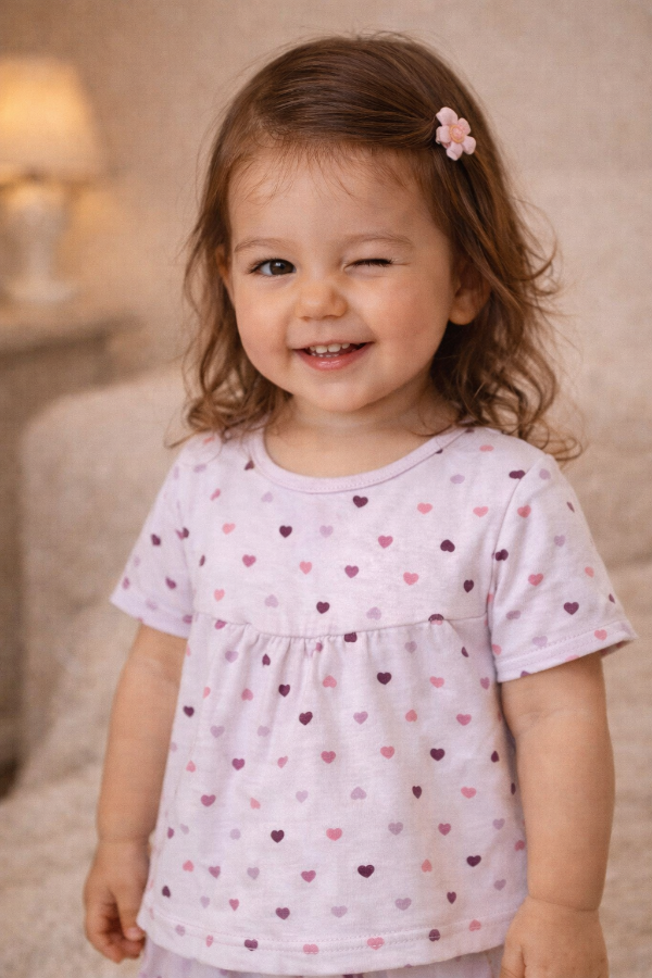 Producto - Remera jersey lila corazón con frunce