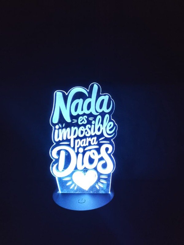 Producto - Lampara LED Para Dios no hay imposibles