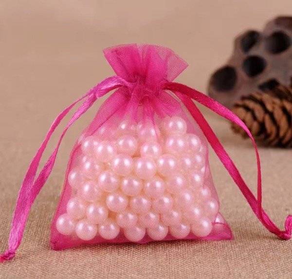 Producto - Set x 10 bolsitas organza 9x12cm fucsia
