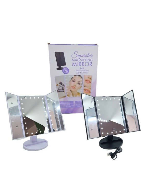 Producto - Espejo con base y luz - Zoom x2 x3 - 1