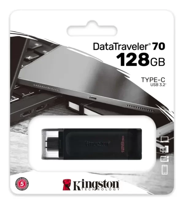 Producto - Pendrive Kingston DataTraveler 70 DT70 128GB 3.2 Gen 1 USB-C