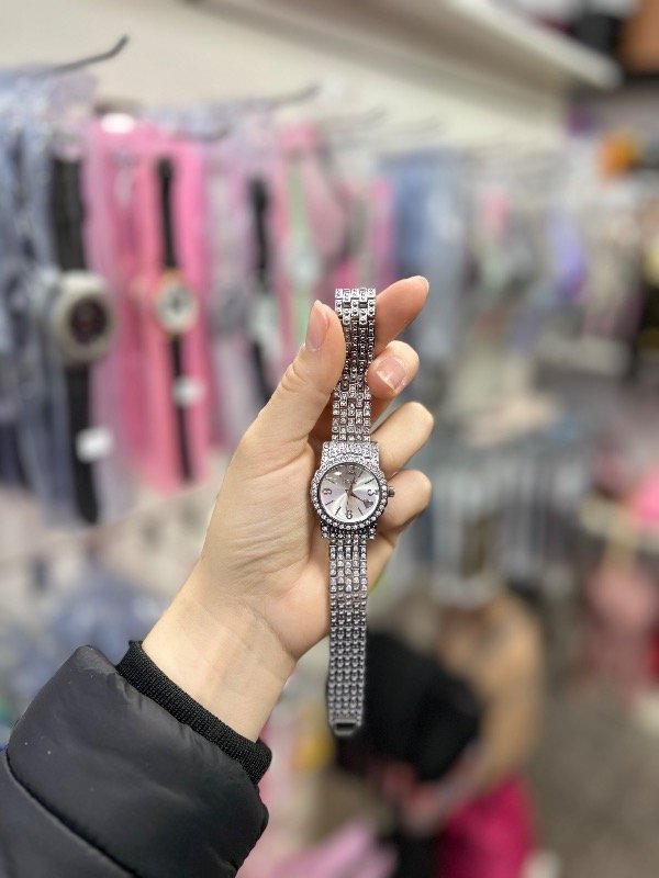 Producto - Reloj malla con stras redondo con brillos