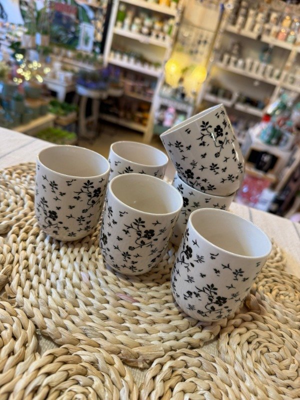 Producto - Set x 6 Cuencos: Flores negras ( Efectivo: 26.320)