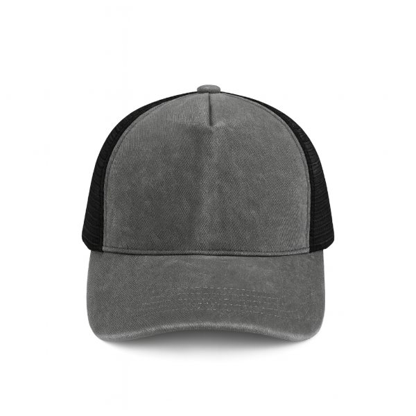 Producto - Gorra trucker color GRIS CLARO para adultos Vintage desgastada regulable