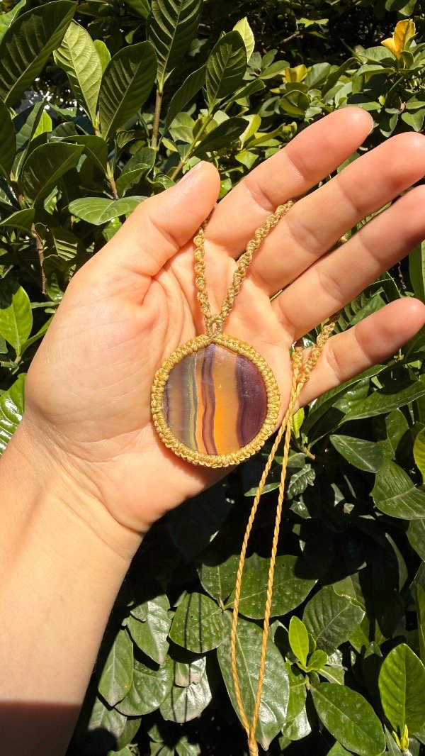 Producto - Collar Amuleto Fluorita Multicolor - Orden Mental