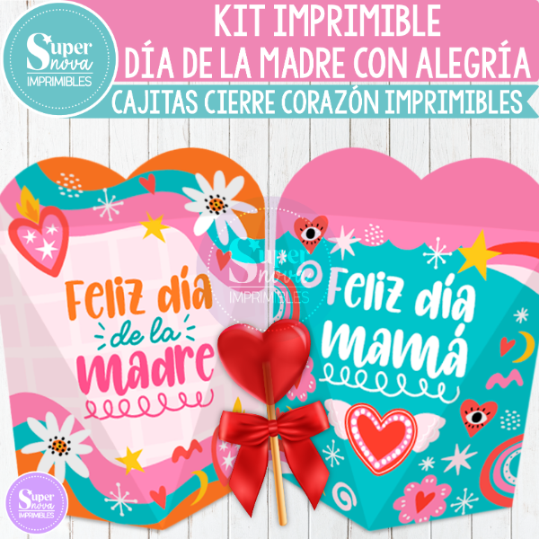 Producto - KIT IMPRIMIBLE DÍA DE LA MADRE CON ALEGRÍA CAJITAS CIERRE CORAZÓN