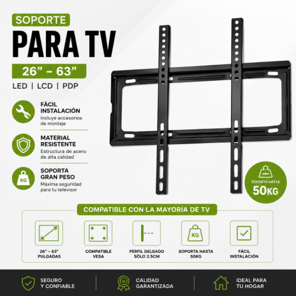 Producto - Soporte Fijo para TV LED, LCD y Smart TV de 26 a 63 Pulgadas Tucumán