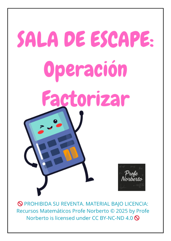Producto - SALA DE SCAPE "OPERACIÓN FACTORIZAR