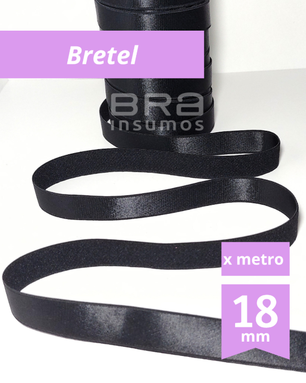 Producto - Bretel cactus 18 mm de Zanotti - Negro (x Metro)