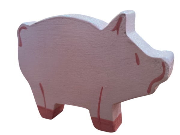 Producto - Chancho de madera. Animales de la granja