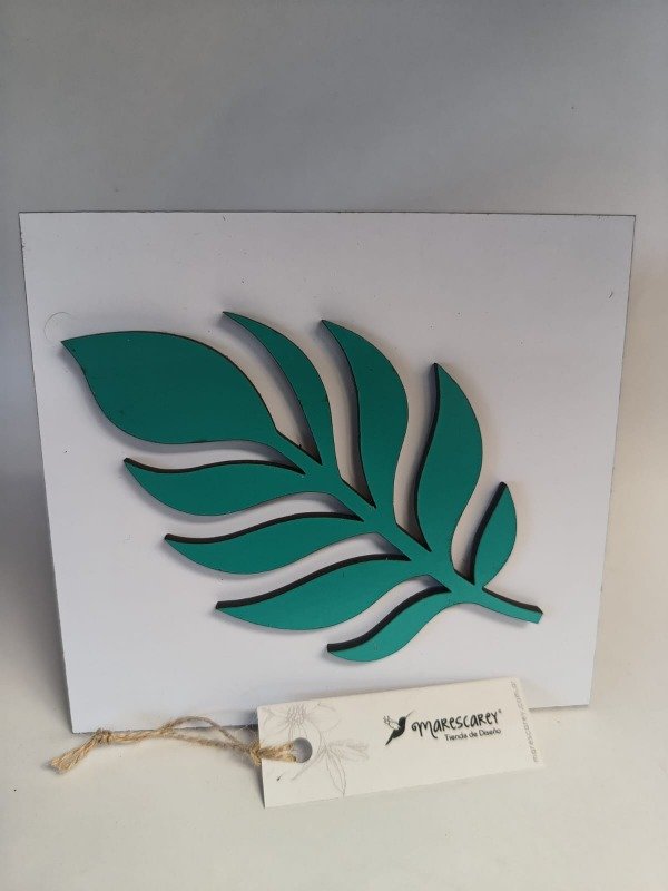 Producto - Cuadrito de Apoyo "Urbano" / Hoja / Verde Aqua